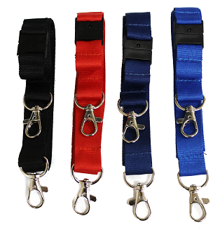 Black, Red, Navy Blue, Royal Blue Double ended lanyards with health and safety breakaway